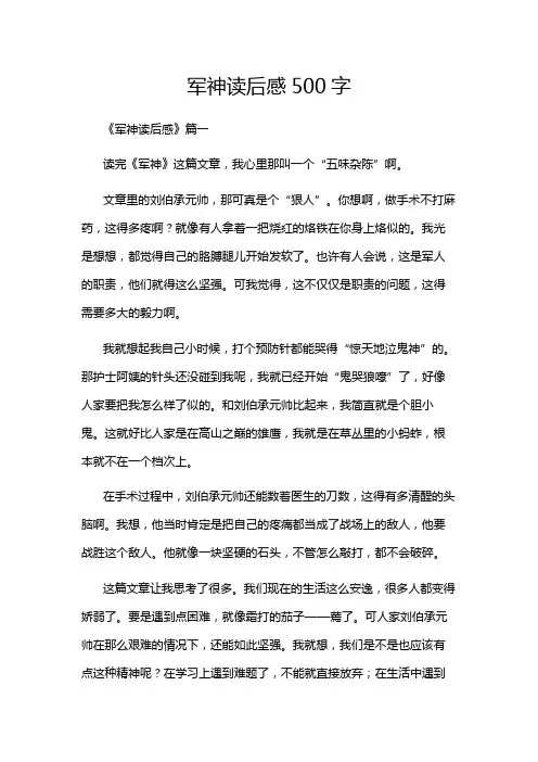 军神读后感500字