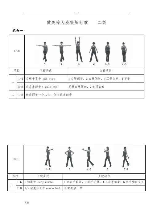 《全国健美操大众锻炼标准》第三套大众二级动作图解