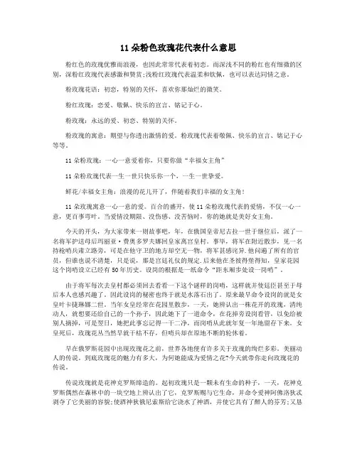 11朵粉色玫瑰花代表什么意思