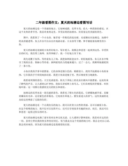 二年级看图作文：夏天的池塘边看图写话