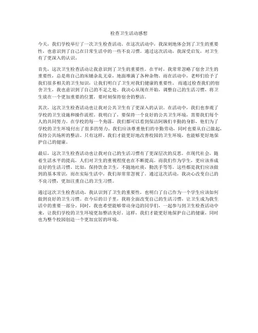 检查卫生活动感想