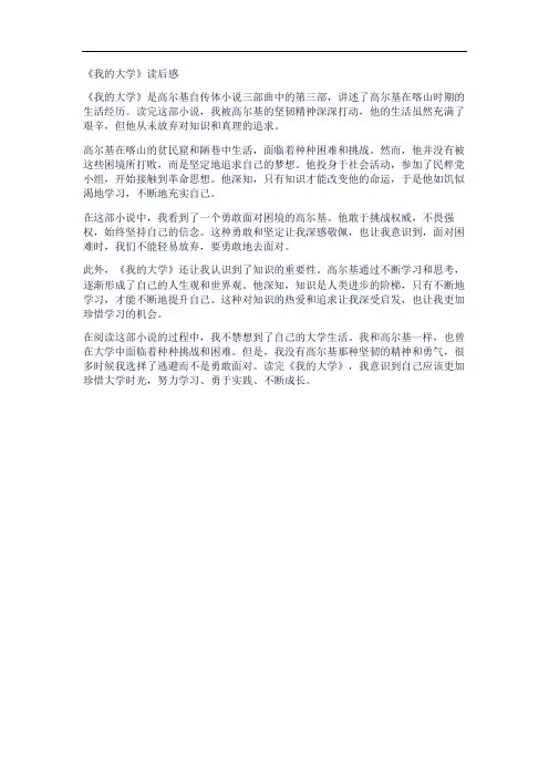 《我的大学》的读后感