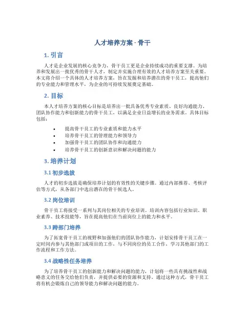 人才培养方案 骨干