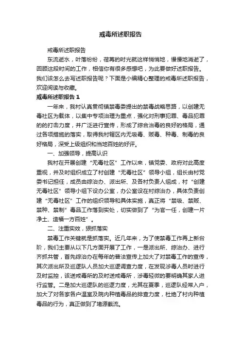 戒毒所述职报告