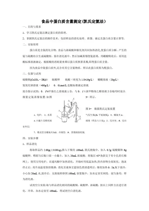 蛋白质含量测定(凯氏定氮法)