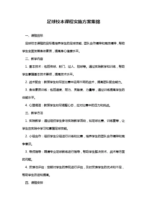足球校本课程实施方案