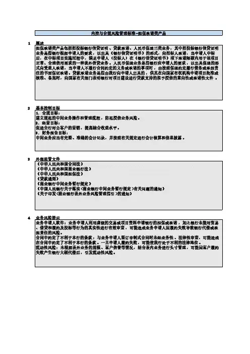 风险控制矩阵_公司业务_担保承诺类产品