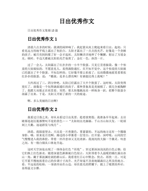日出优秀作文