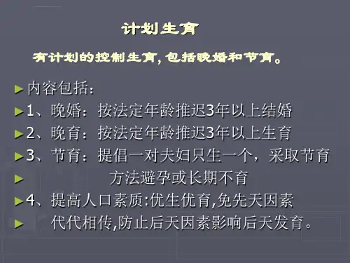 计划生育妇女的护理PPT课件