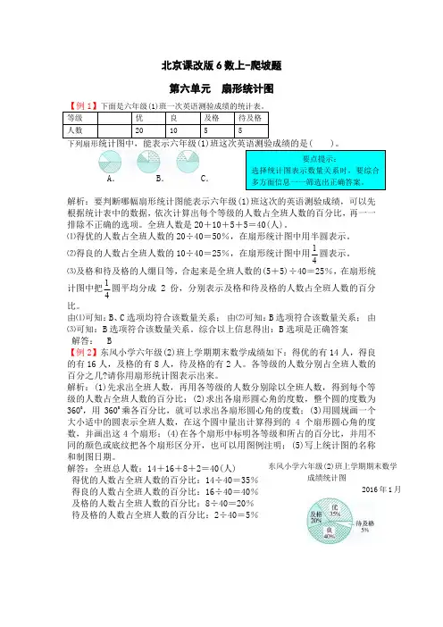 北京课改版六年级数学上册 北京课改版6数上-爬坡题-第六单元【新版】