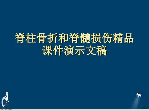 脊柱骨折和脊髓损伤精品课件演示文稿