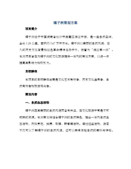 橘子洲策划方案
