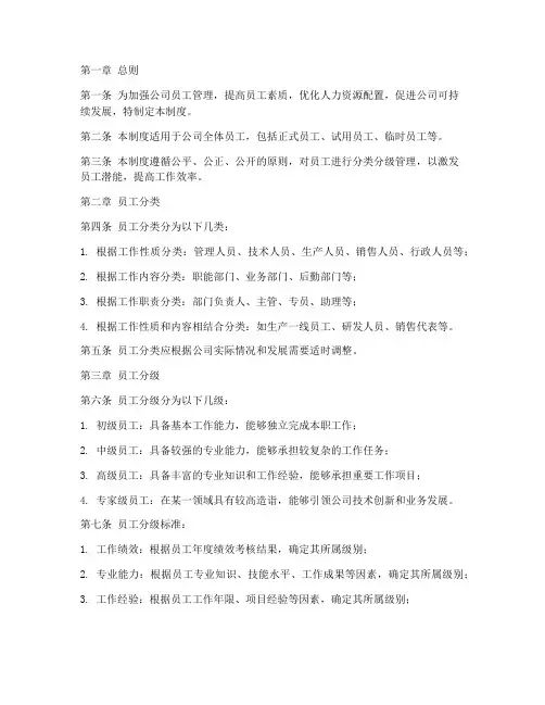 员工分类分级管理制度