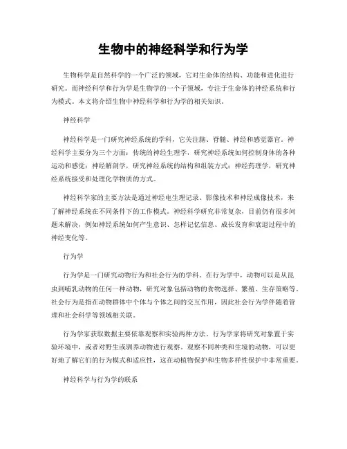生物中的神经科学和行为学