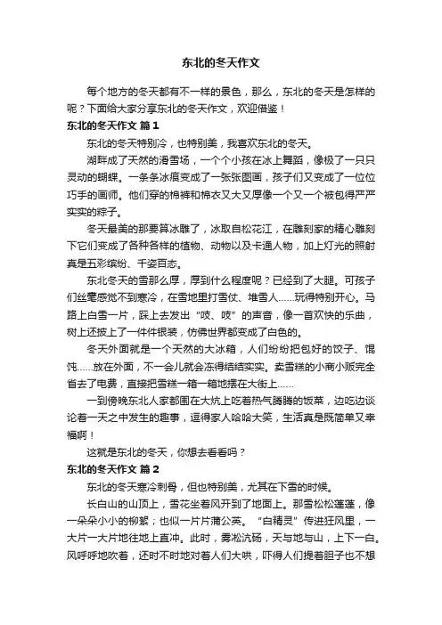 东北的冬天作文（通用32篇）