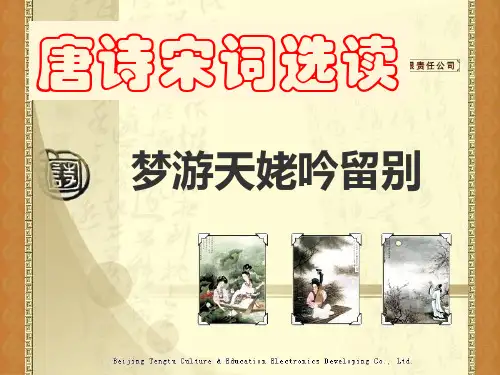 唐诗宋词选读之梦游天姥吟留别