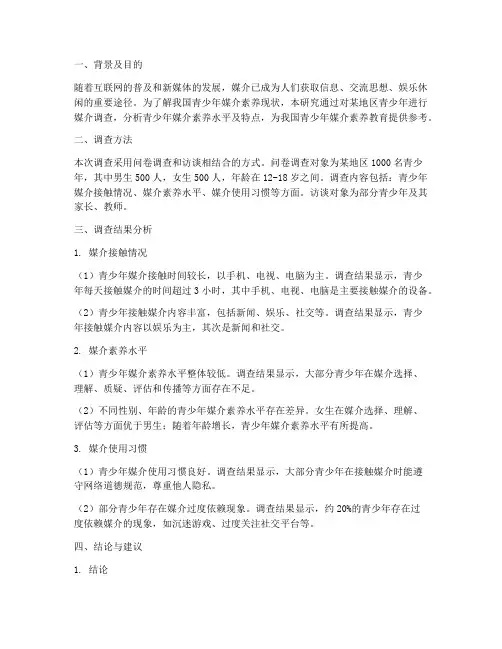 媒介调查分析总结范文