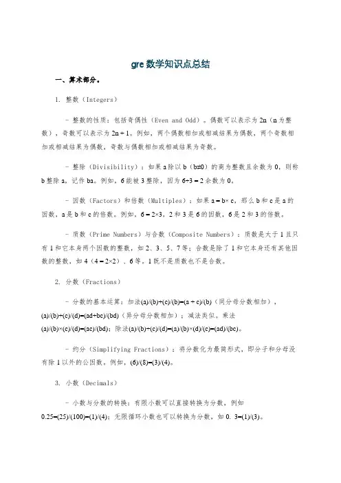 gre数学知识点总结