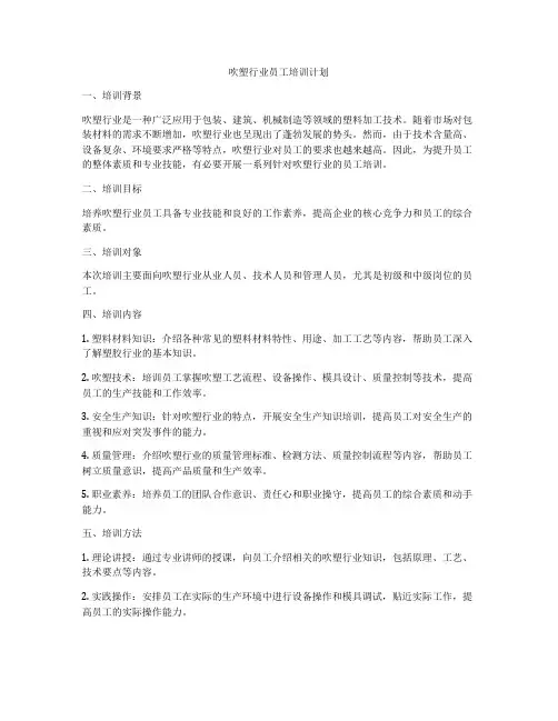 吹塑行业员工培训计划