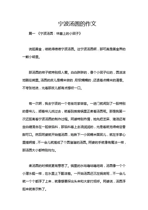 宁波汤圆的作文
