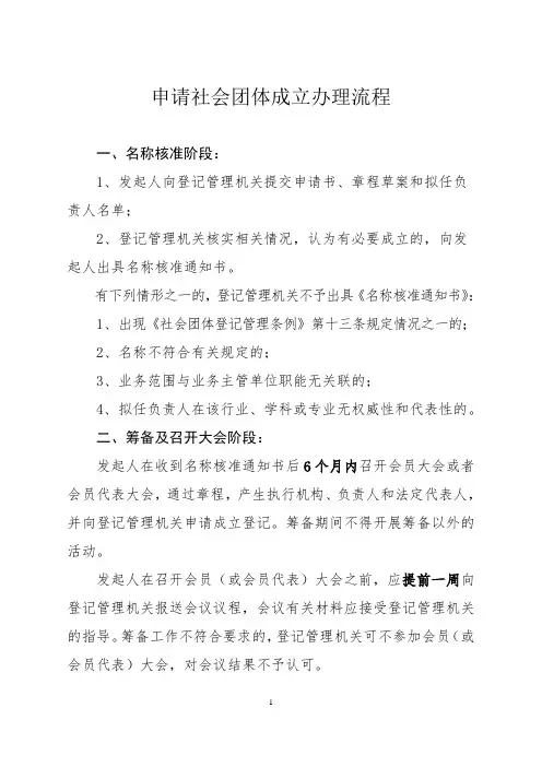 申请社会团体成立办理流程