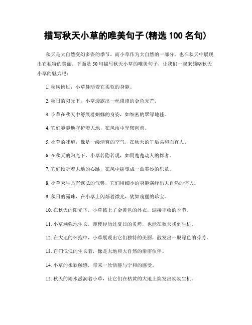 描写秋天小草的唯美句子(精选100句)