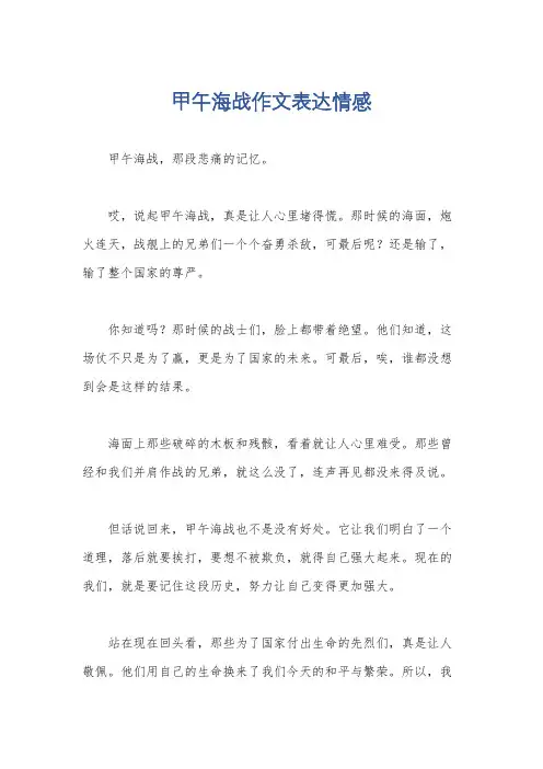 甲午海战作文表达情感