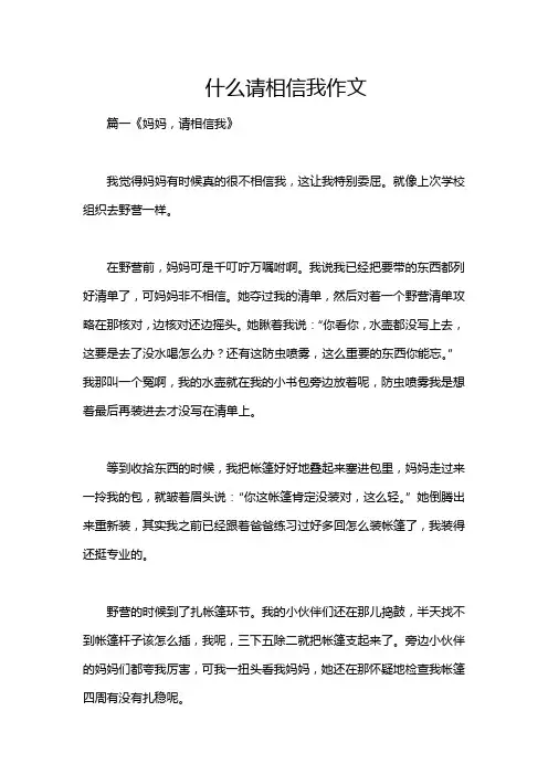 什么请相信我作文