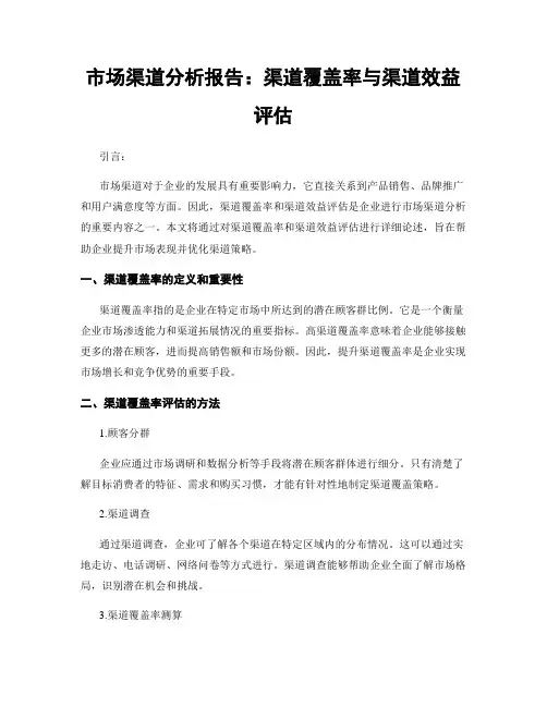 市场渠道分析报告：渠道覆盖率与渠道效益评估