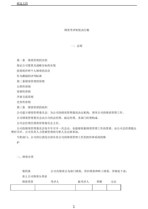 小型咨询公司绩效考核方案.