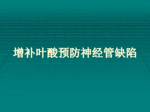 增补叶酸预防神经管缺陷PPT