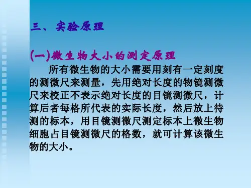 显微镜的直接计数和细菌大小测定-精选文档