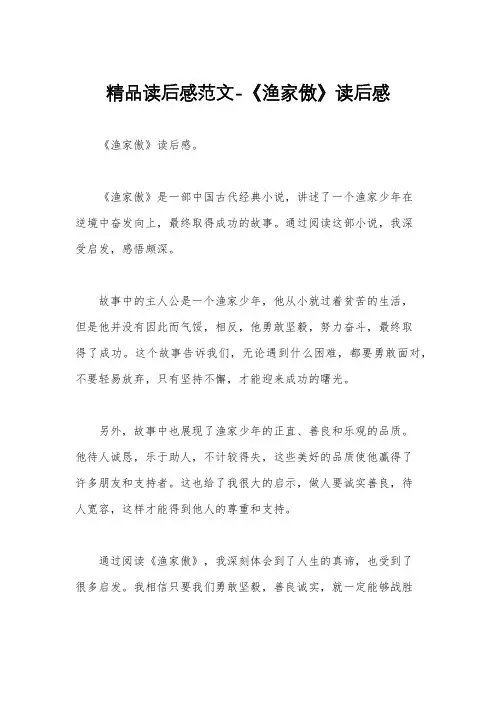 精品读后感范文-《渔家傲》读后感