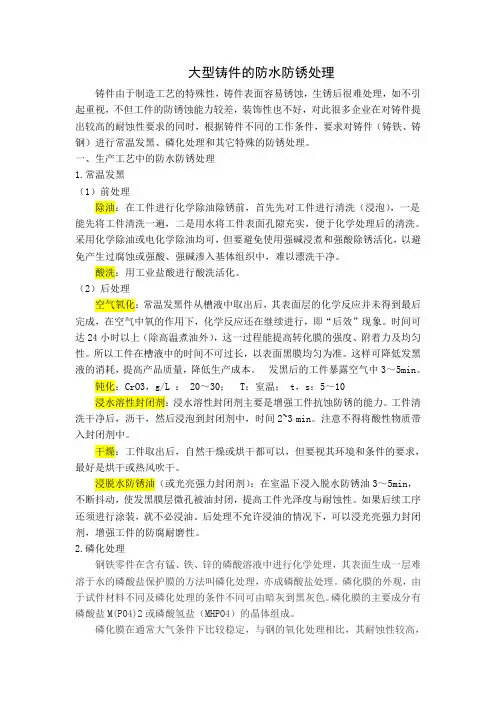 铸件防水防锈处理