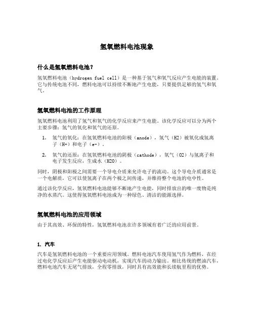 氢氧燃料电池现象