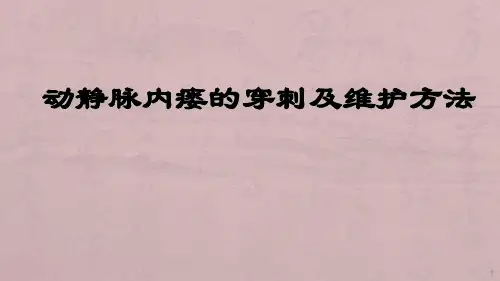 内瘘穿刺及维护方法ppt课件