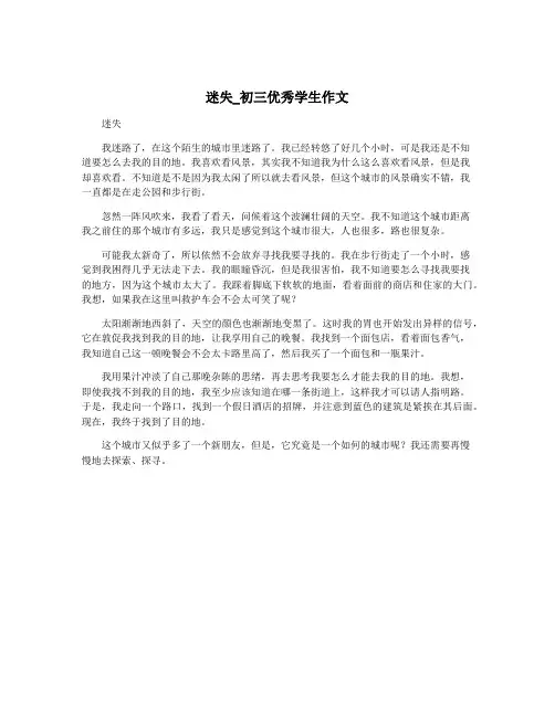 迷失_初三优秀学生作文
