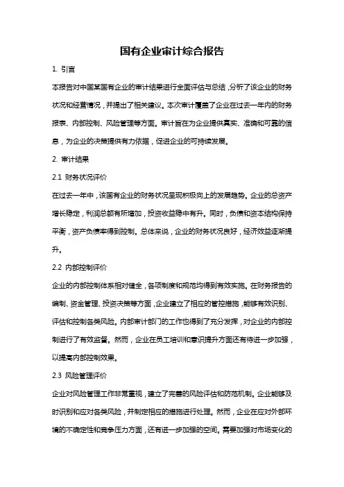 国有企业审计综合报告