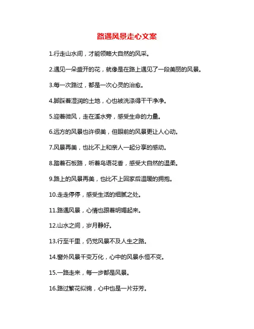 路遇风景走心文案