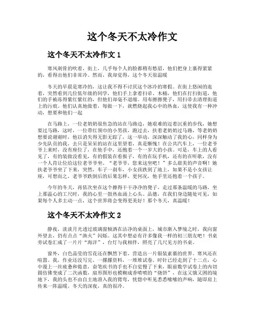 这个冬天不太冷作文