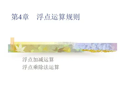 计算机组成原理第4章 浮点数运算方法概要