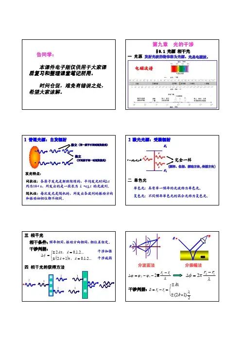 大学物理光学课件 (PDF格式)