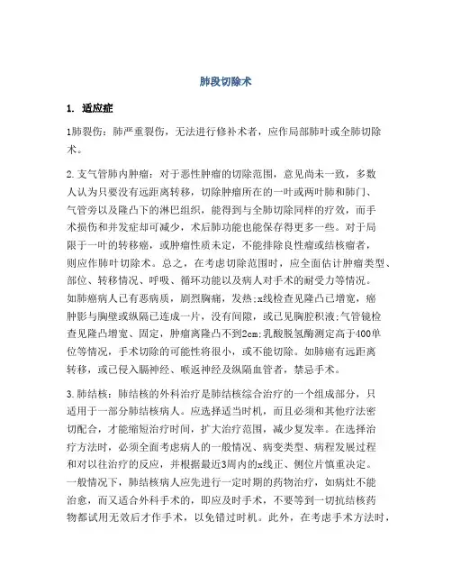 肺段切除术