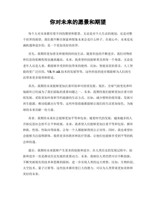 你对未来的愿景和期望