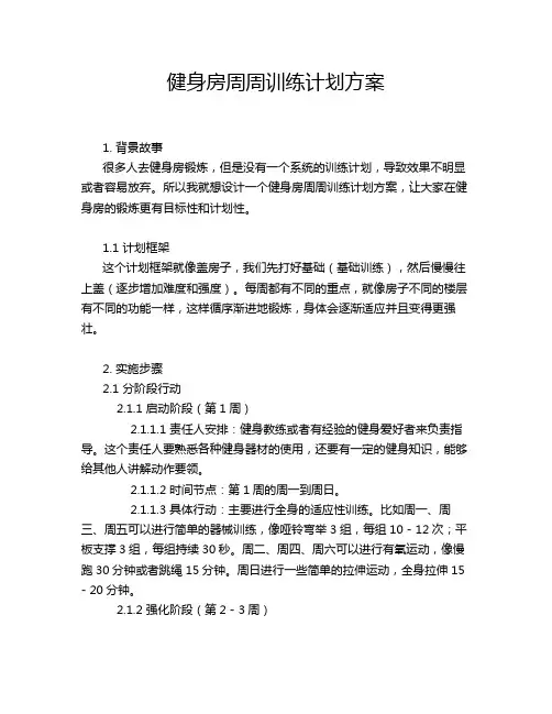 健身房周周训练计划方案