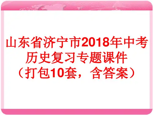 山东省济宁市2018年中考历史复习专题课件(打包10套,含答案158张)