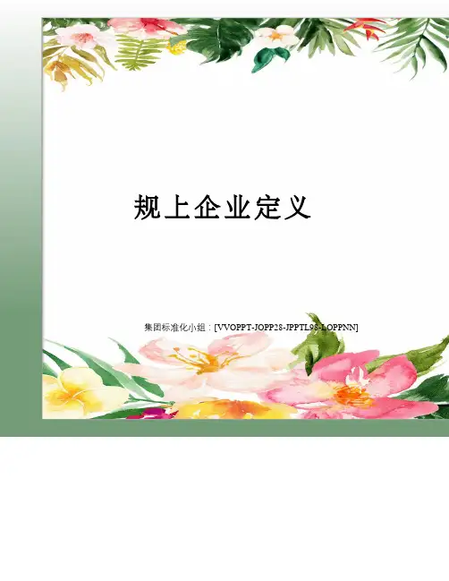 规上企业定义