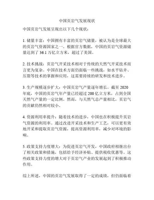 中国页岩气发展现状
