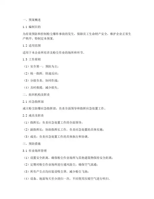 粉尘防爆应急预案模板