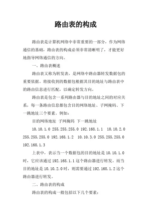 路由表的构成
